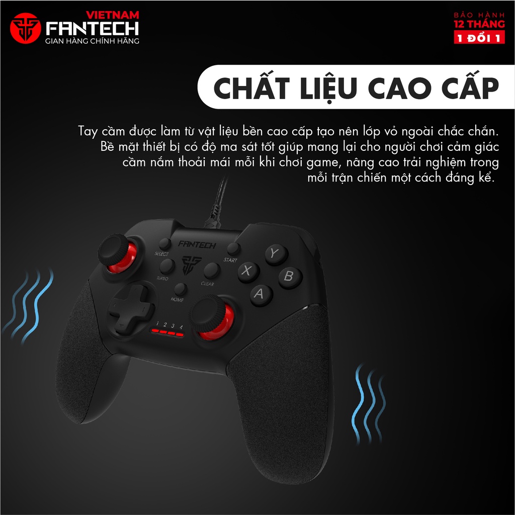 Tay Cầm Chơi Game Có Dây FANTECH SHOOTER II GP13 Có Rung 19 Nút Chân Cắm USB Tương Thích Rộng -  Phân Phối Chính Hãng