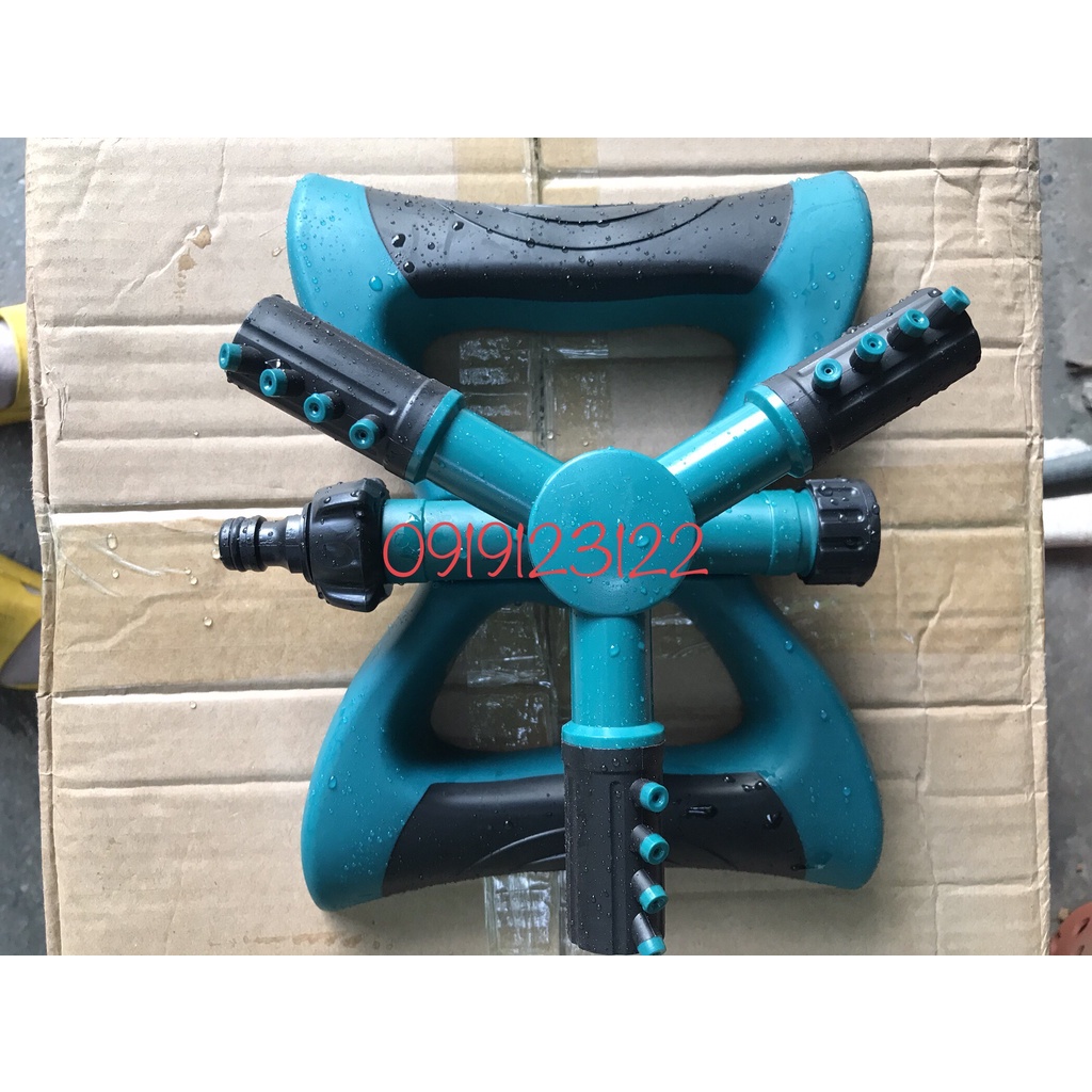 Đầu tưới 3 cánh xoay 360° Chân đế hình cánh bướm Lắp nối nhanh 16