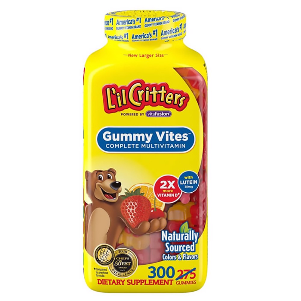 Kẹo Dẻo L'il Critter Gummy Vites Complete Multivitamin Cho Trẻ Từ 2 Tuổi 300 viên - Giúp bé phát triển khỏe mạnh