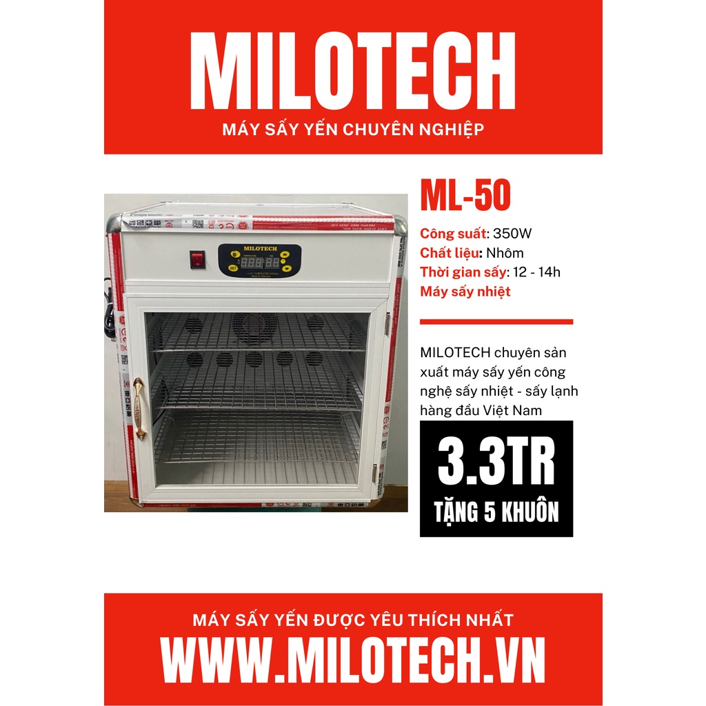 Máy sấy tổ yến 50 tổ rẻ nhất sàn - Máy sấy yến MILOTECH