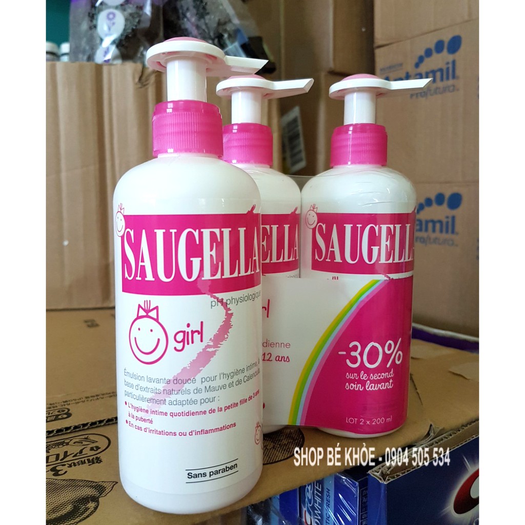 Dung dịch vệ sinh bé gái Saugella của Pháp - 200ml