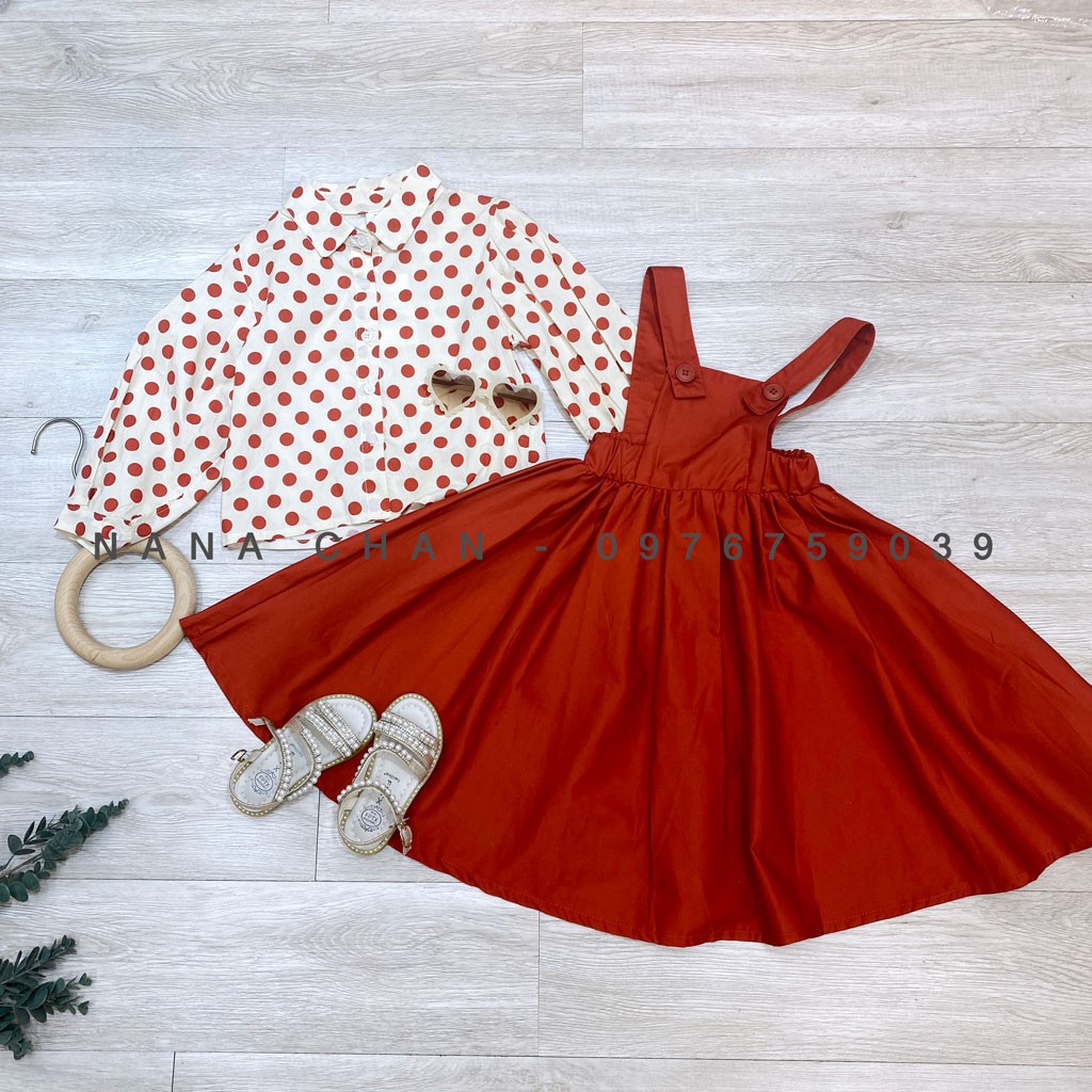[V009] Váy yếm trơn xòe sz 90-140