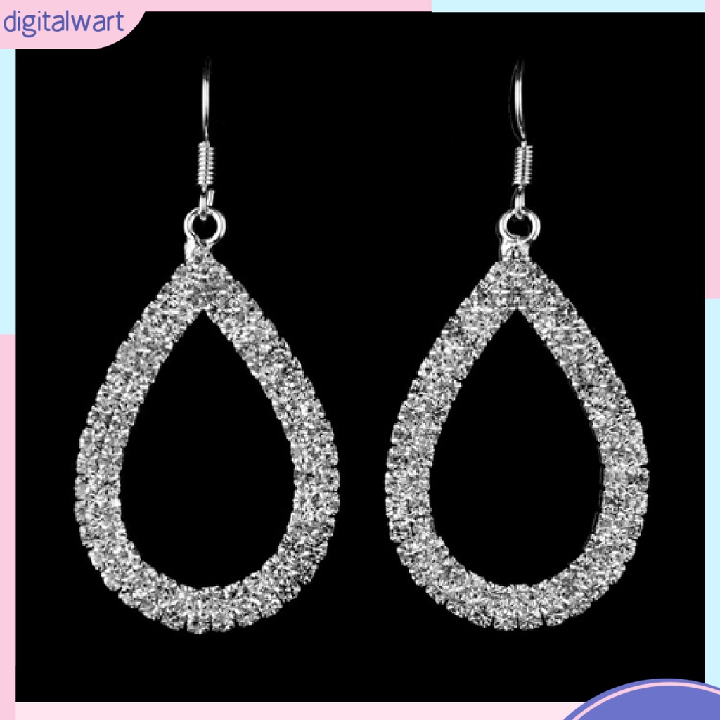 Bông tai hình giọt nước đính đá lấp lánh thời trang dành cho nữ