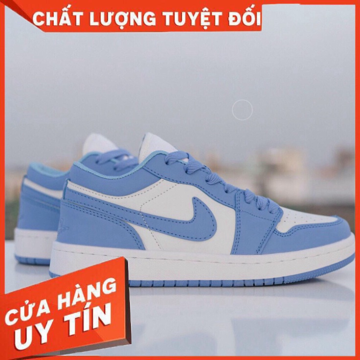 Giày Sneaker Nam Nữ Giày Air Jordan 1 JD1 Low Xanh Dương Cổ Thấp Đế Khâu - Hàng nhập khẩu