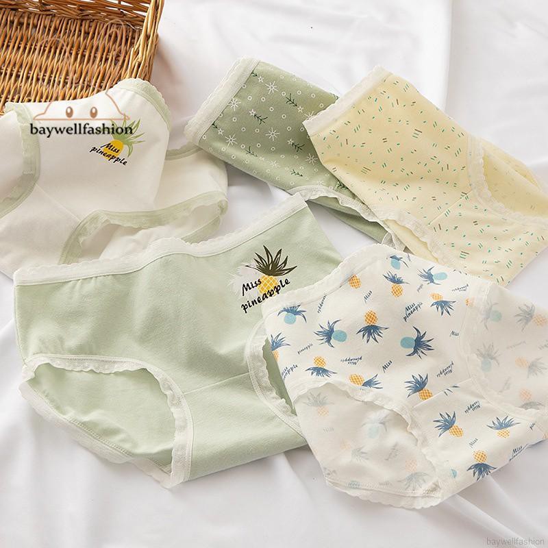 Quần Lót Cotton In Họa Tiết Trái Dứa Xinh Xắn Dành Cho Nữ