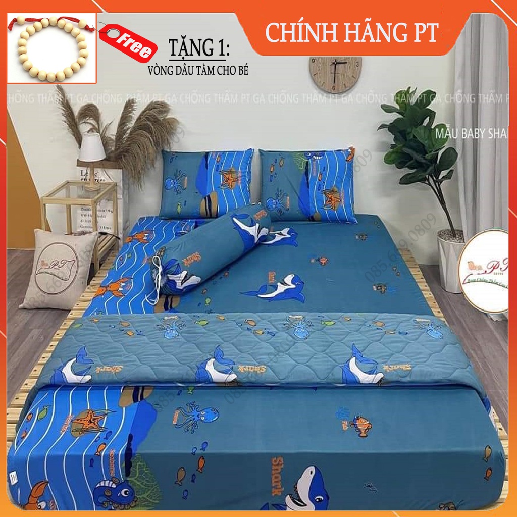 Ga chống thấm cotton cho bé, drap chống thấm cao cấp chính hãng pt, nằm trực tiếp không nóng bí lưng, bé tè lau là sạch