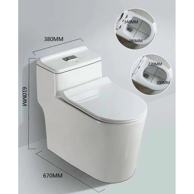 Bồn Cầu lùn 1 Khối 8004 men nano trắng