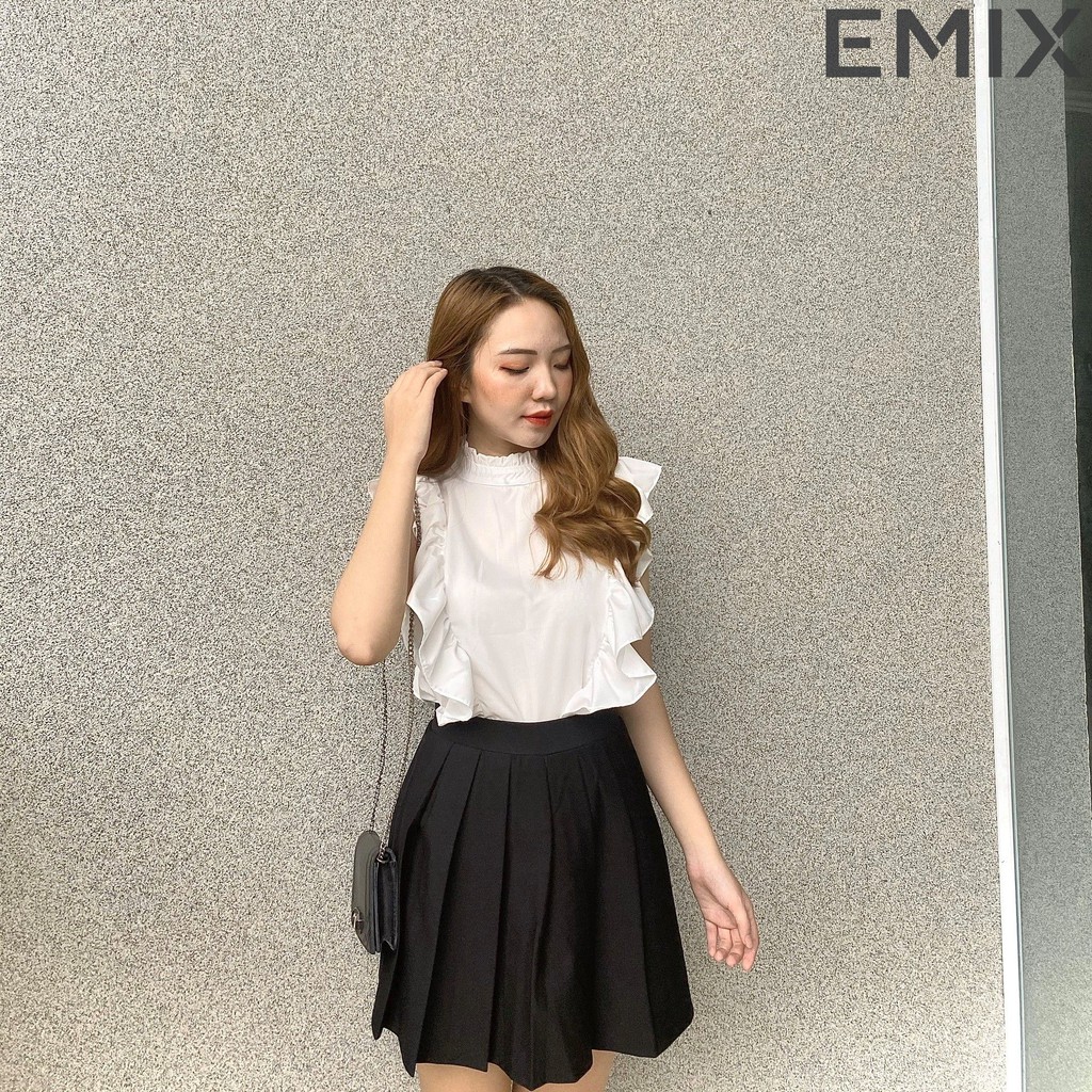 Chân váy xếp ly EMIX chất umi màu đen | BigBuy360 - bigbuy360.vn