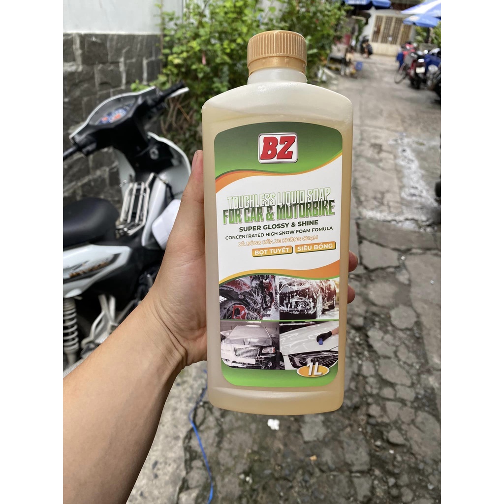 Xà bông rửa xe KHÔNG CHẠM BZ chính hãng chai 1L tặng khăn Microfiber 3M , cọ rửa xe chuyên dụng . DoChoiXeMayShop
