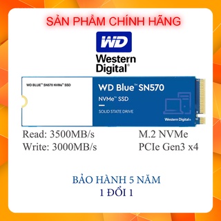 Ổ cứng ssd wd blue sn570 - m.2 2280 pcie gen3 x4 - bảo hành 05 năm