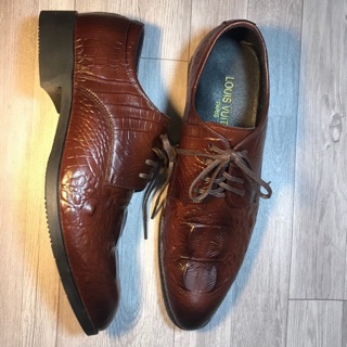 Giày Tây Nam Cao Cấp - Mầu Nâu Ám PATINA -Da Bò Mềm Dập Vân Cá Sấu Thời Trang 🎁 Đế Cao Su 🎁 Dây Buộc- bảo hành 12 thág