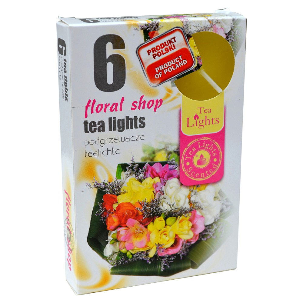 Hộp 6 nến thơm thư giãn Tealight Admit Floral Shop - hồng, mộc lan, khử mùi, không khói, tinh dầu thiên nhiên