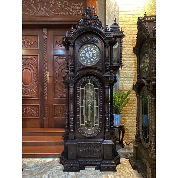 Đồng Hồ Cây Tứ Trụ Gỗ Gụ máy Cơ Đức