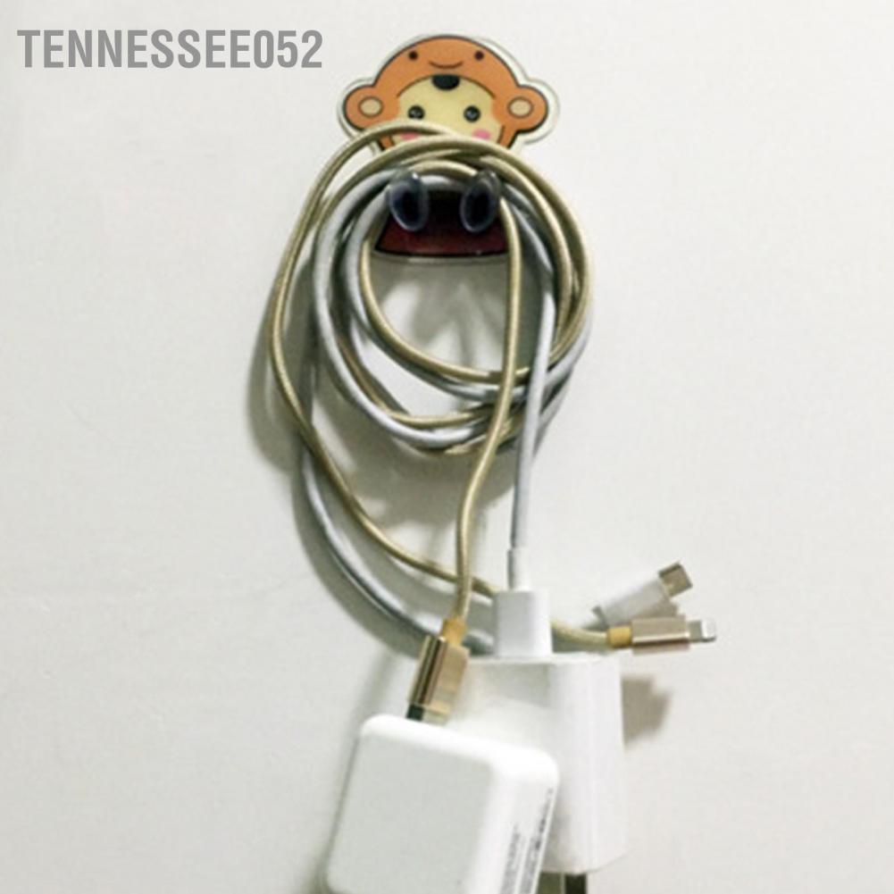 Tennessee052 Wall Hangers Animal Pattern PET ABS Material Stable Load Bearing Self Adhesive Hooks for Office Power Cord