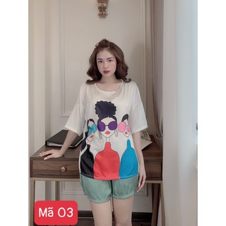 Pyjama lụa cộc cao cấp, set đồ bộ mặc ở nhà từ 45-75kg