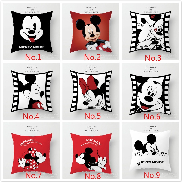 Vỏ Gối 45 * 45cm Hình Chuột Mickey Minnie Trang Trí Tiệc Cưới