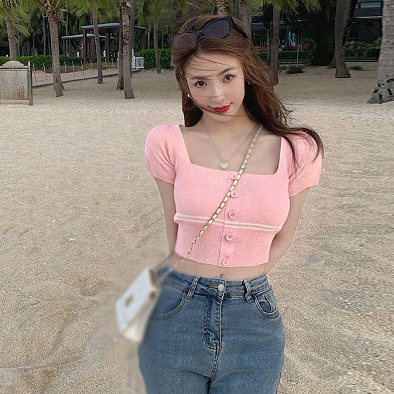 Áo Thun Tay Ngắn Họa Tiết Sọc Ngang Thời Trang Dành Cho Nữ