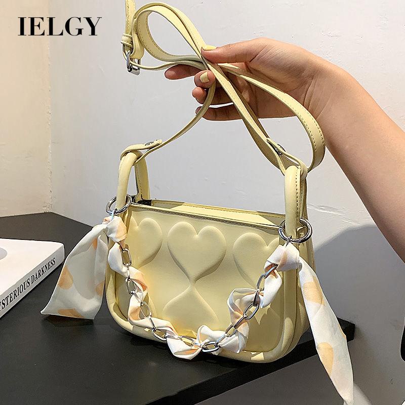 Túi đeo vai IELGY dạng hình vuông có dây xích nhỏ phong cách phương Tây thời trang chất lượng cao dành cho nữ