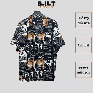 Áo sơ mi họa tiết ngắn tay LUFFY trơn mềm dành cho nam nữ | BUTCLOTHING