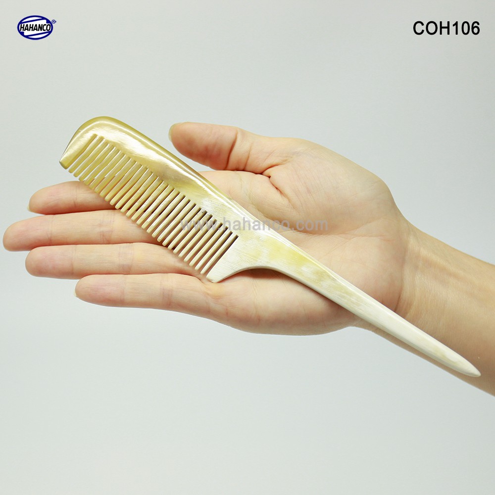 Lược sừng xuất Nhật (Size: M - 19cm) Lược đuôi chuột -COH106 - Horn Comb of HAHANCO - Chăm sóc tóc