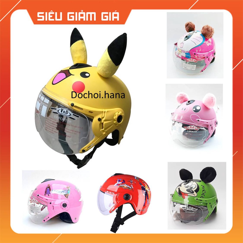 Nón Bảo Hiểm Cho Bé 3-7 Tuổi (vòng đầu mũ 50cm)  HÀNG TỐTAn toàn cho bé, có kính, kiểu dáng đẹp, Bé yêu sẽ rất thích.