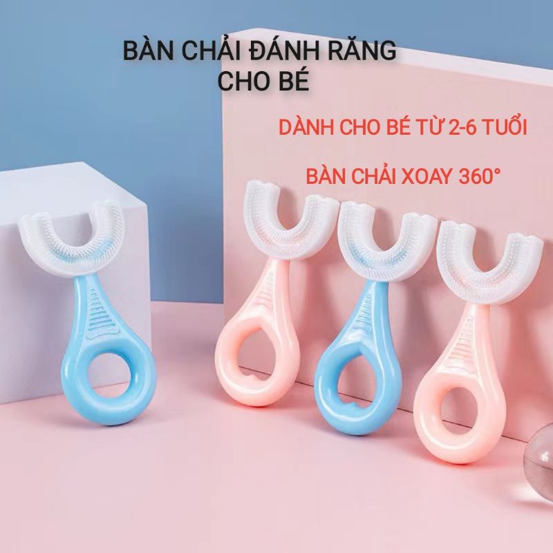 Bàn Chải Đánh Răng Chữ U Silicon Mềm Mại Cho Bé Từ 2 - 6 Tuổi