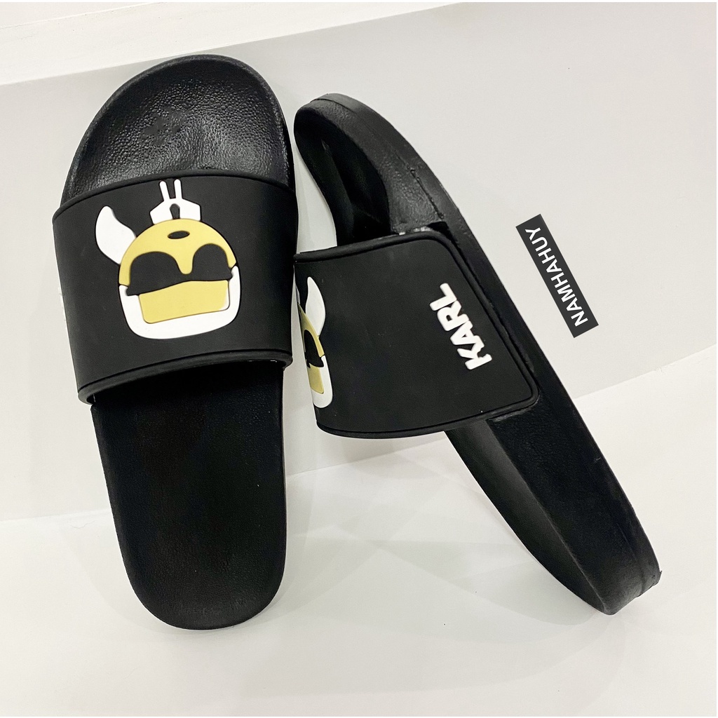 Dép quai ngang nam và nữ Karrl hình mặt người đeo kính cực chất