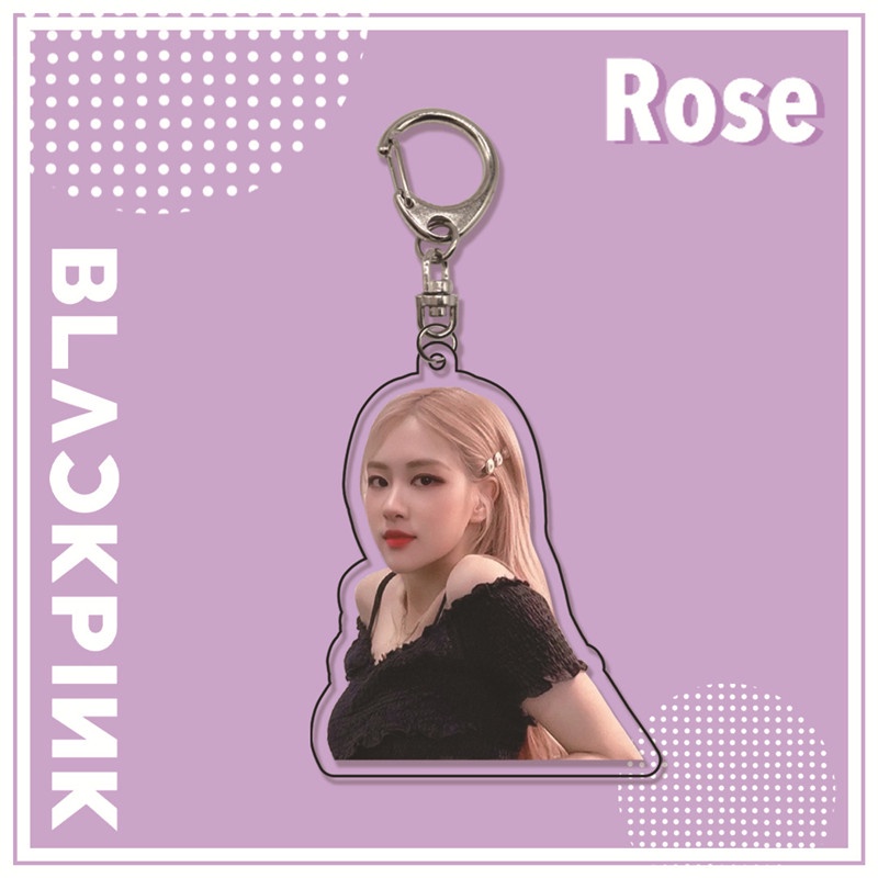 Móc khóa hai mặt acrylic in hình Rosé BLACKPINK