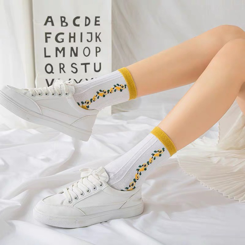 Set 3 đôi tất cổ cao Bivota vớ nữ thiết kế vintage hàn quốc cực đẹp TN104