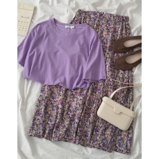 Chân váy nhí tím vintage