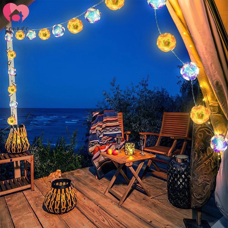 Đèn cầu hoa hồng, ngôi sao, trăng chóp trang trí