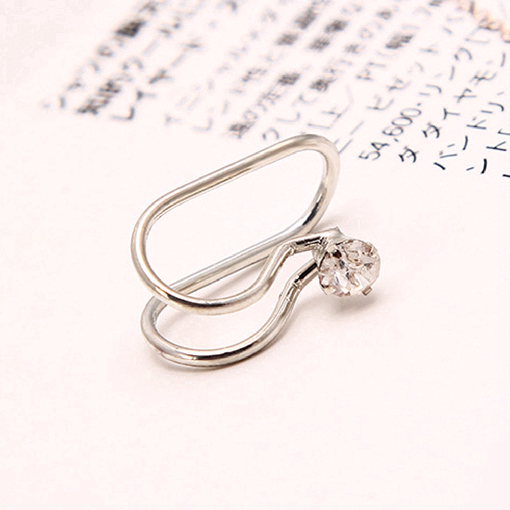 Bông tai dạng kẹp hình ngôi sao/ hạt ngọc trai/ hạt đá zircon phong cách Hàn Quốc đơn giản thời trang