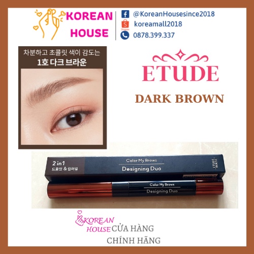 [Chính hãng kèm bill] KẺ CHÂN MÀY 2 TRONG 1 KẾT HỢP MASCARA CHÂN MÀY_ETUDE HOUSE COLOR MY BROWS DESINGING DUO