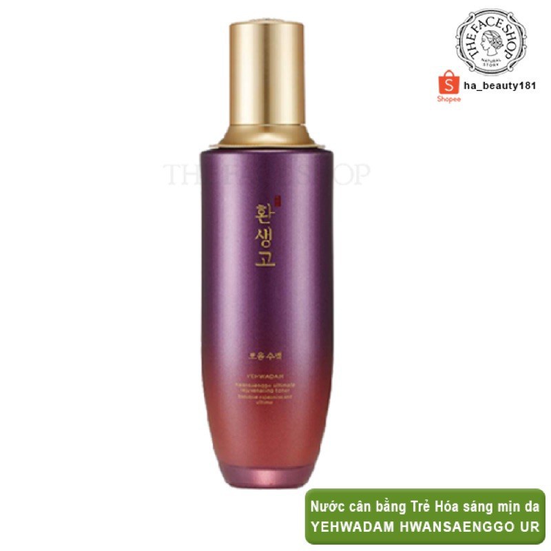 Nước hoa hồng dưỡng ẩm se khít lỗ chân lông cấp ẩm The Face Shop Yehwadam Hwansaenggo Ultimate Rejuvenating Toner 160ml