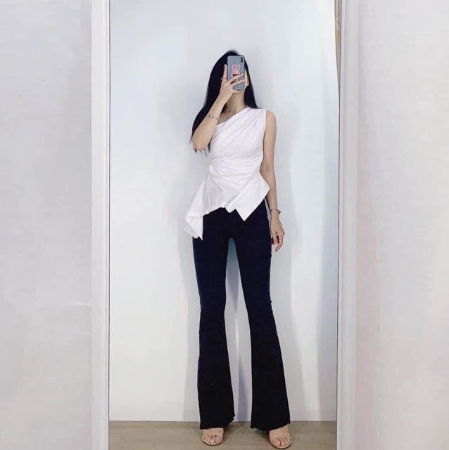 QUẦN JEANS LOE ĐEN DÁNG DÀI LƯNGCAO- Hình thật- Đẹp xuất sắc | BigBuy360 - bigbuy360.vn