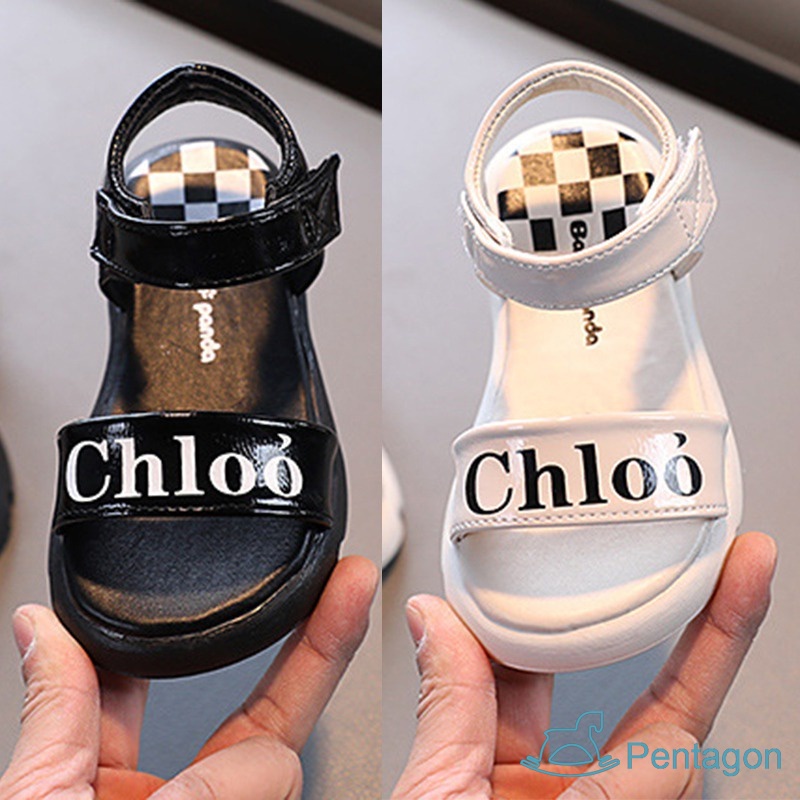 Xăng đan In Chữ Thoải Mái Thời Trang Mùa Hè Phong Cách Hàn Quốc Cho Bé Gái