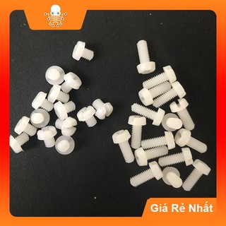 Ốc vít nhựa cách điện M4 M4x5 M4x10 M4x15 M4x20 M4x25 M4x30 dài 5mm 10mm 15mm 20mm 25mm 30mm