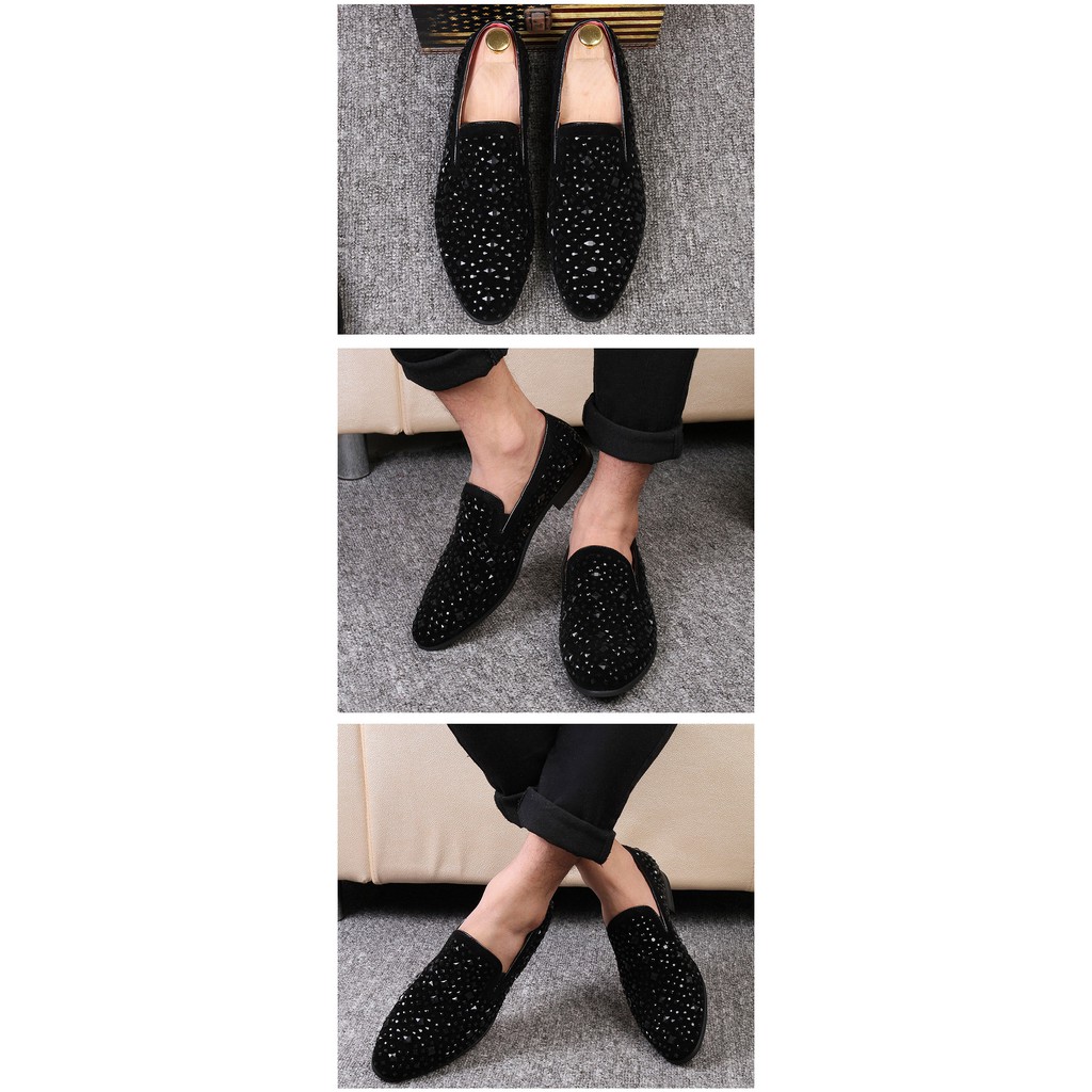 Giày Lười Đính Đá Sang Trọng Cho Nam