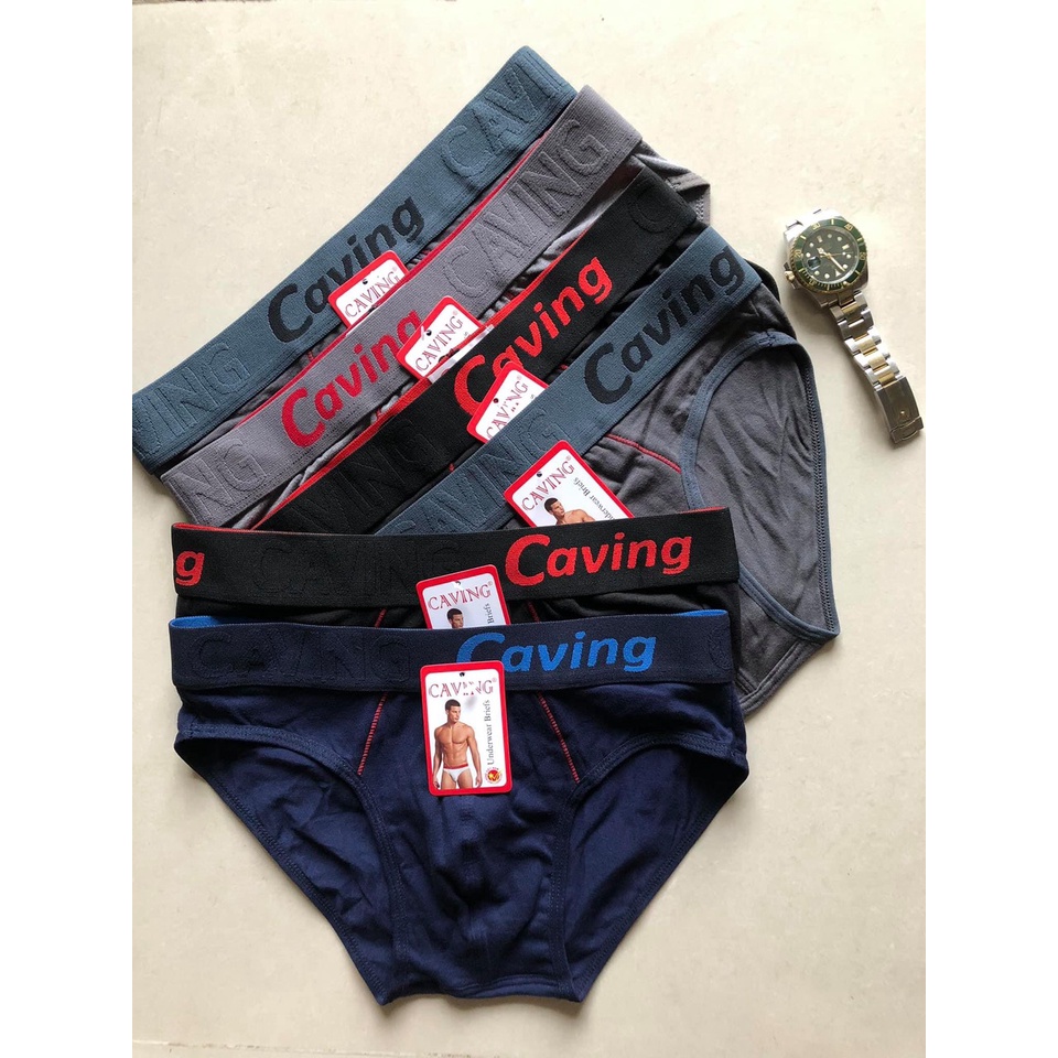 [6 Cái] Combo 06 Quần Lót Nam CAVING Vải Thun Lạnh Cao Cấp, Cạp 4cm, Co Dãn, Thấm Hút Tốt, Kháng Khuẩn