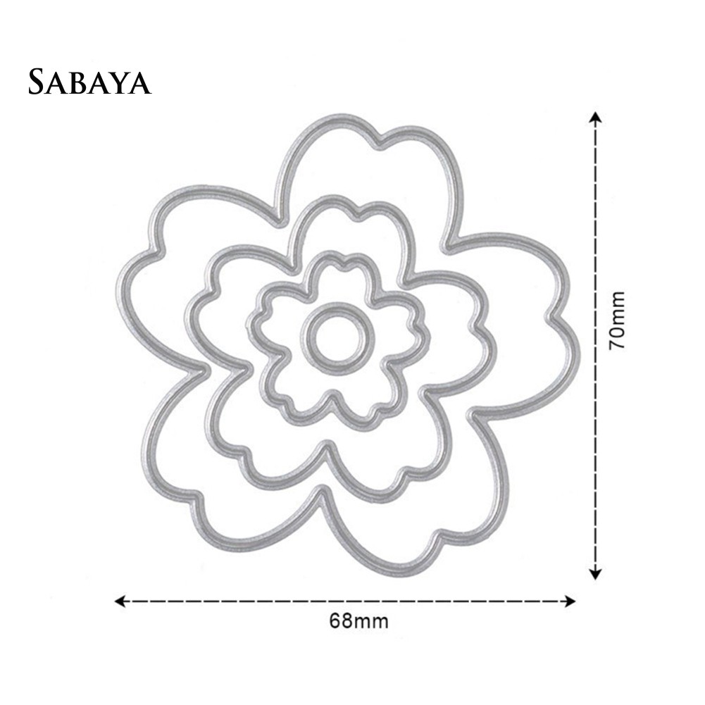 Set 4 Khuôn Cắt Giấy Bằng Kim Loại Hình Hoa Dễ Thương