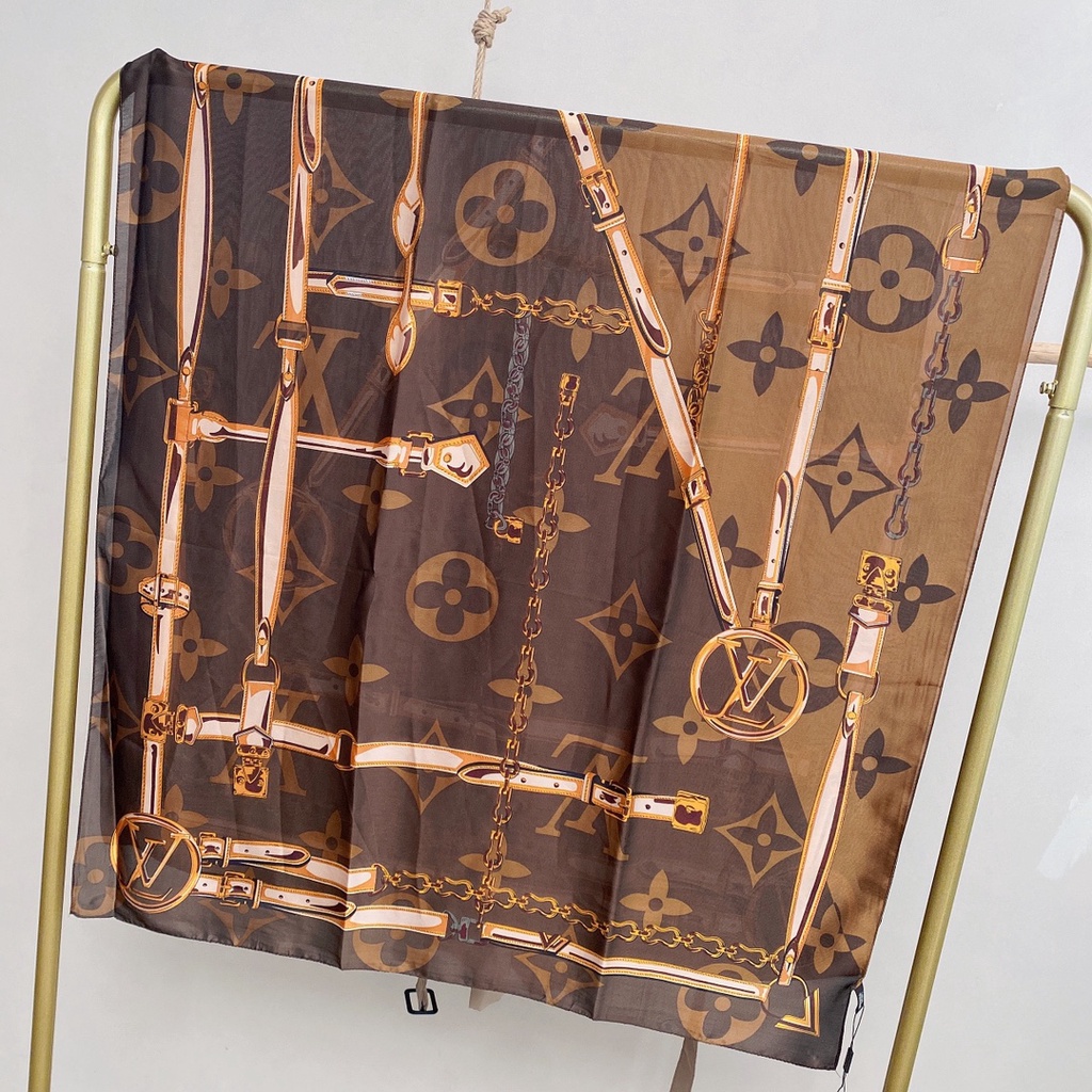 Khăn Choàng Lụa Dáng Dài Chống Nắng In Họa Tiết Cổ Điển Sang Trọng Thời Trang Đi Biển Cho Nữ