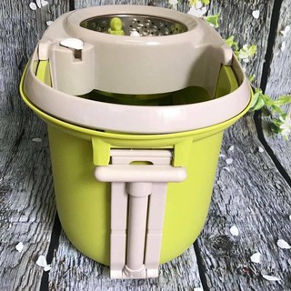 [HÀNG CHÍNH HÃNG]  BỘ LAU NHÀ XOAY TAY 360 ĐỘ LOCK&LOCK WALKABLE MOP-L003 XANH LÁ