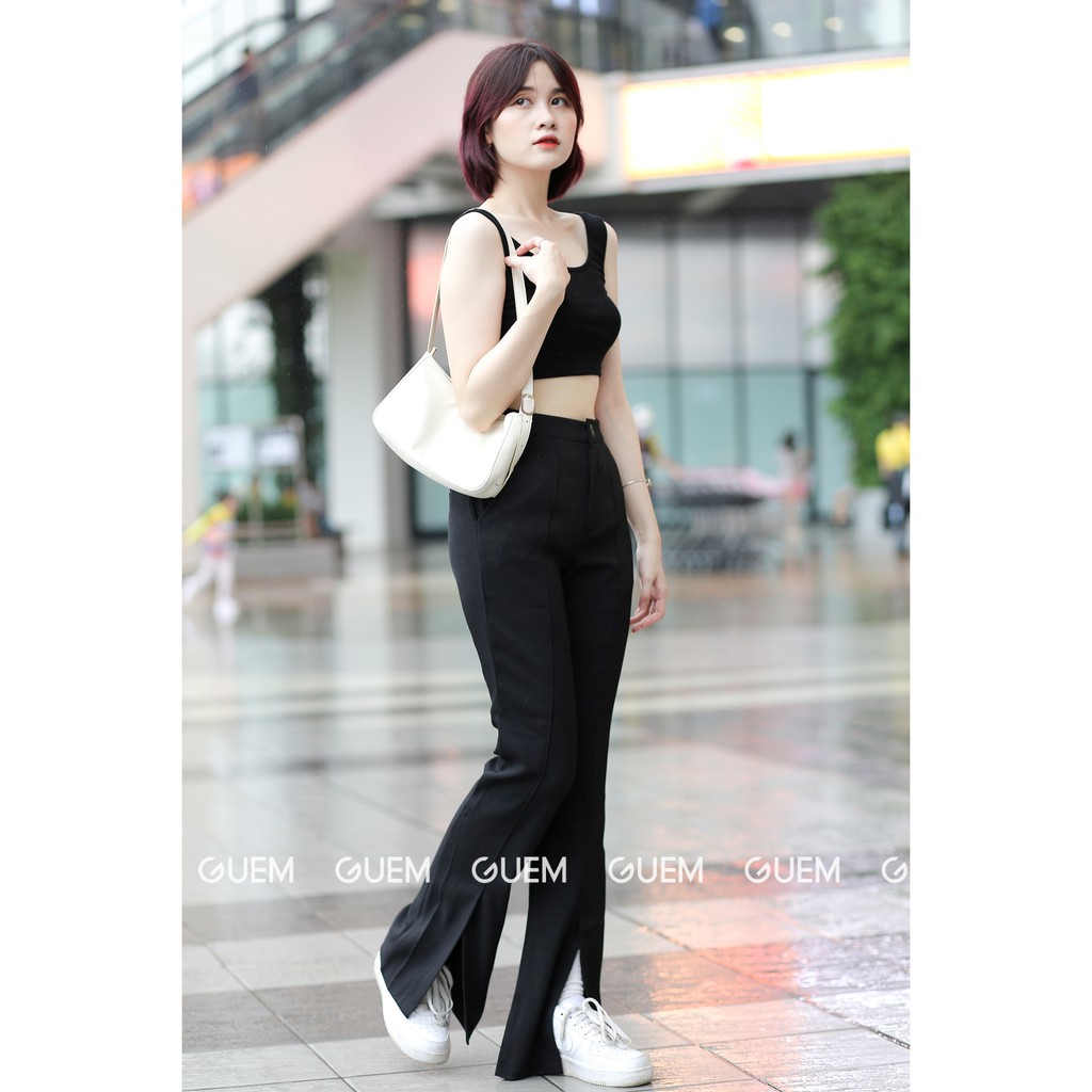 Quần vải xẻ ống nữ Quảng Châu cao cấp - Thời Trang Nữ GUEM