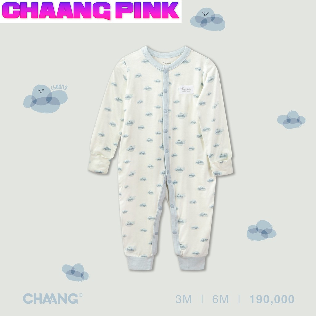 Body dài cúc giữa SUMMER xanh da trời, quần áo, phụ kiện, đồ sơ sinh Chaang cotton an toàn cho bé