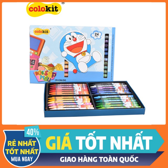 Sáp Màu TL Doraemon CR-C06/DO 24 Màu - Màu Chất Lượng Cao, Không Độc Hại , Không Gây Dị Ứng Cho Da.