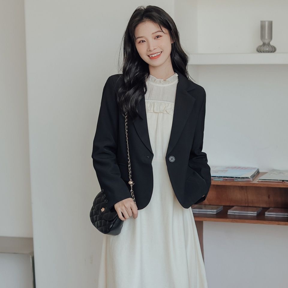 Áo vest blazer vintage đính 1 cúc 2 lớp lót cực xinh