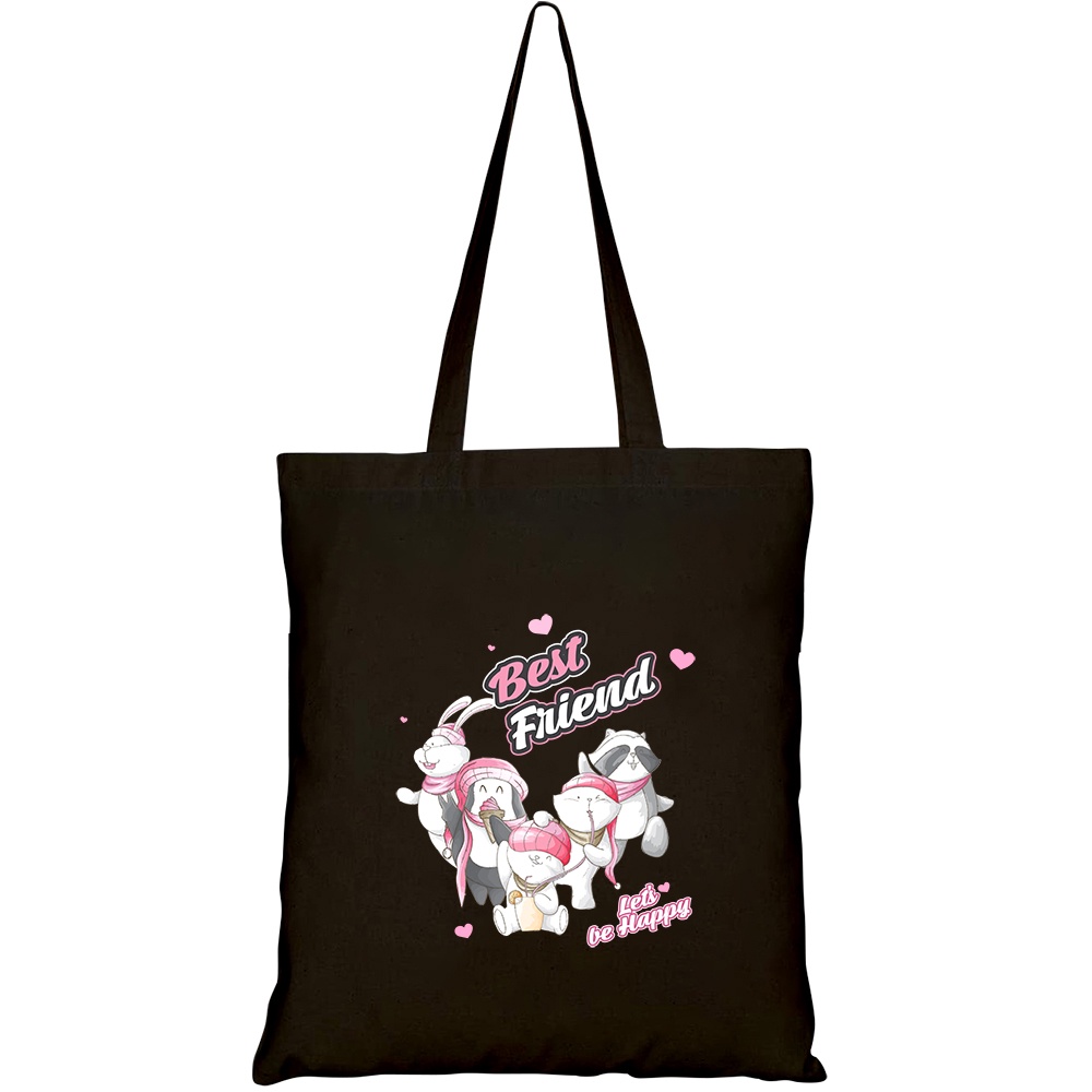 Túi vải tote canvas GINKO in hình cute animal pattern set HT179 5158