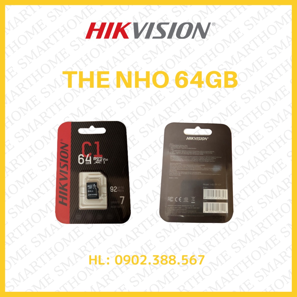 [ SẢN PHẨM BÁN CHẠY] THẺ NHỚ HIKVISION 32GB, 64GB