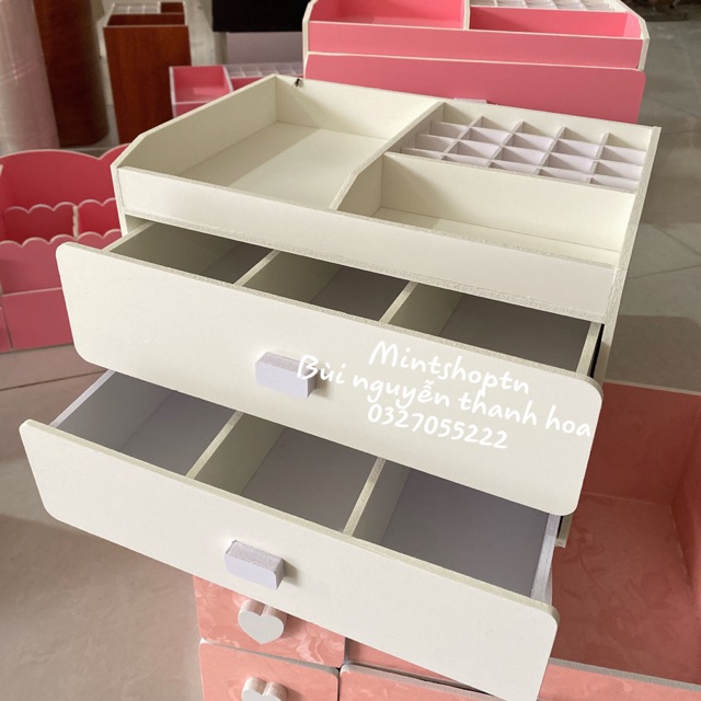 Tủ đựng mỹ phẩm 3 tầng trắng 30cm
