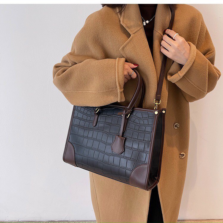 Túi tote da ,túi xách nữ đeo chéo thời trang đựng vừa A4 DT003